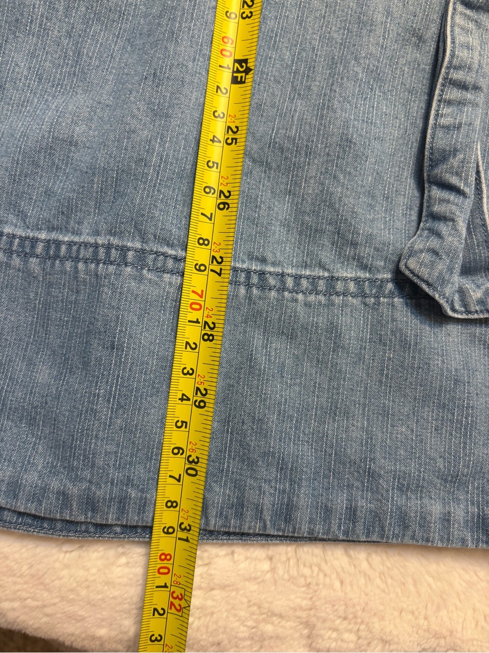 Universal Thread Denim Skirt Size 6 Light Blue Tie-Waist Belt Midi A-Line Jean - Picture 12 of 12
